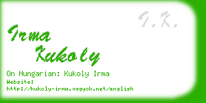 irma kukoly business card